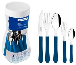 Faqueiro Tramontina Leme 20 Peças - INOX - AZUL Faqueiro Tramontina Leme 20 Peças - INOX - AZUL