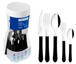 Faqueiro Tramontina Leme 20 Peças - INOX - PRETO