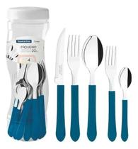 Faqueiro Tramontina Leme Azul Oceano 20 Peças Aço Inox Faqueiro Tramontina Leme Azul Oceano 20 Peças Aço Inox