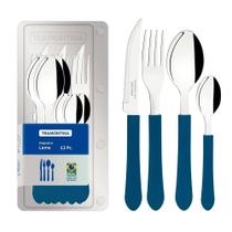 Faqueiro Tramontina Leme Com Lâminas Em Aço Inox E Cabos De Polipropileno Azul 12 Peças Tramontina Faqueiro Tramontina Leme Com Lâminas Em Aço Inox E Cabos De Polipropileno Azul 12 Peças Tramontina