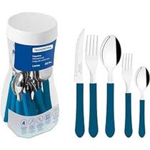 Faqueiro Tramontina Leme com Lâminas em Aço Inox e Cabos de Polipropileno Azul 20 Peças Faqueiro Tramontina Leme com Lâminas em Aço Inox e Cabos de Polipropileno Azul 20 Peças