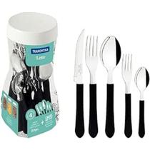 Faqueiro Tramontina Leme com Lâminas em Aço Inox e Cabos de Polipropileno Preto 20 Peças