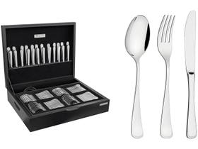 Faqueiro Tramontina Mônaco em Aço Inox com Facas de Mesa Forjadas 6mm Acabamento Alto Brilho 101 Peças 66917217 - TRAMONTINA FARROUPILHA