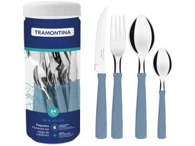 Faqueiro Tramontina New Kolor 24 Peças - Azul Faqueiro Tramontina New Kolor 24 Peças - Azul