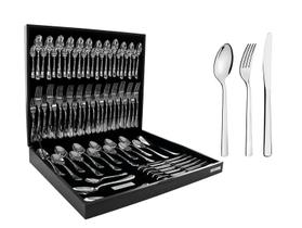 Faqueiro Tramontina Oslo em Aço Inox com Facas 76 Peças c/Estojo Faqueiro Tramontina Oslo em Aço Inox com Facas 76 Peças c/Estojo