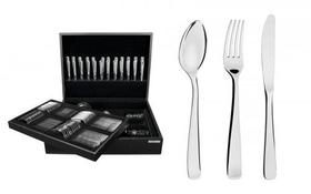 Faqueiro Tramontina Pacific 101 Peças em Aço Inox com Facas de Mesa Forjadas Acabamento Alto Brilho Faqueiro Tramontina Pacific 101 Peças em Aço Inox com Facas de Mesa Forjadas Acabamento Alto Brilho