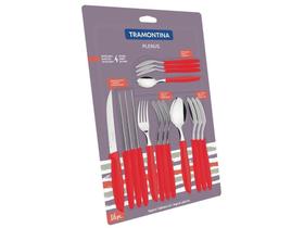 Faqueiro Tramontina Plenus com Lâminas em Aço Inox 16 Peças Vermelho 23498/701 Faqueiro Tramontina Plenus com Lâminas em Aço Inox 16 Peças Vermelho 23498/701