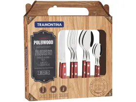 Faqueiro Tramontina Polywood 24 Peças com Lâminas em Inox