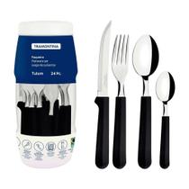 Faqueiro Tramontina Tulum Lâminas Aço Inox 24 pçs preto