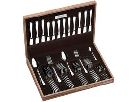 Faqueiro Tramontina Vicenza 42 Peças Inox Facas Mesa Forjadas Alto Brilho Detalhes + Estojo Madeira