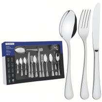 Faqueiro Tramontina Zurique Em Aço Inox Com Facas De Mesa Acabamento Alto Brilho 101 Peças 66986030 Faqueiro Tramontina Zurique Em Aço Inox Com Facas De Mesa Acabamento Alto Brilho 101 Peças 66986030