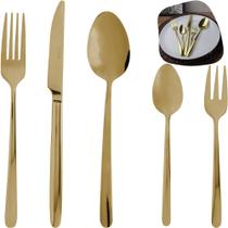 Faqueiro viena c/ 30 peças caixa litografada aço inox dourado - wolff Faqueiro viena c/ 30 peças caixa litografada aço inox dourado - wolff