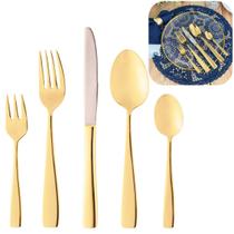 Faqueiro Wolff 30 Peças - Modelo Pisa Em Aço Inox Dourado