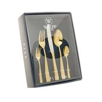 Faqueiro Wolff Pisa 30 Peças Aço Inox Dourado