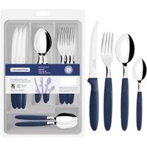 Faqueiros com Gaveteiro Ipanema 25 Peças Aço Inox Tramontina (Azul)