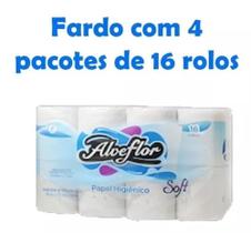 Fardo Papel Higienico Alveflor Soft C/ 4 Pacotes De 16 (64 Rolos)