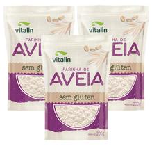 Farinha De Aveia Integral Sem Glúten 200g Vitalin KIT C/3 UN