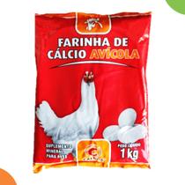 Farinha de Cálcio Avícola 1 kg Mineral Aves Postura Pintinho Galinha Qualidade dos Ovos Evita Debicagem