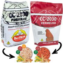 Farinhada Cc2030 Vermelha 1kg + Cc 2030 Premium 1kg Canários Pintassilgo Biotron Super Premium - Biotron Zootécnica