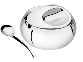 Farinheira Inox 1,1L Tramontina Service com Colher