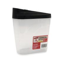 Farinheira Multiuso Transparente com Medidas 15cm com Tampa Preta, Armazenamento Versátil e BPA Free