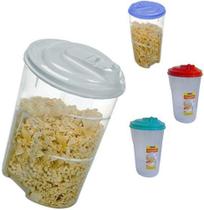 Farinheiro Acucareiro de Plastico Oval com Tampa Colors 1200ml - Erca Plast