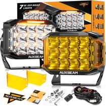 Faróis auxiliares LED Auxbeam V-MAX 7" 204W âmbar DRL IP68