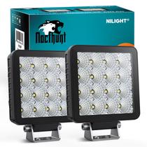 Faróis de LED Nilight - 4 Polegadas, 16W, Feixe de Inundação (2 Unidades)