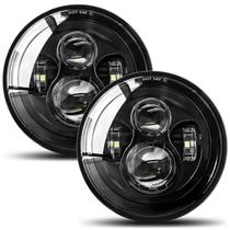 Faróis de LED Redondos 7" UNI-SHINE Hi/Lo Beam para Jeep Wrangler Faróis de LED Redondos 7" UNI-SHINE Hi/Lo Beam para Jeep Wrangler