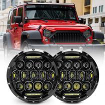Faróis JHlion LED de 7 polegadas para Jeep Wrangler JK/TJ/LJ 1997-2020