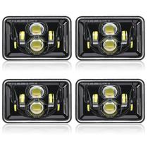Faróis LED Auxbeam 4x6 4 peças 55W 12V IP67 preto