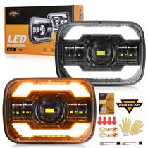 Faróis LED Auxbeam 5x7/7x6 polegadas 150W 12000LM para Jeep