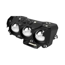 Faróis LED Super Brilhantes Para Motocicletas, À Prova d'Água E Impacto, Lente De Três Olhos, Faróis