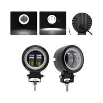 Faróis Redondos LED Brancos À Prova d'Água De 3 Polegadas Para Motocicletas, Luzes De Neblina Halo