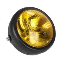 Faróis Universais Retro De 5,75 Polegadas Para Motocicletas 12V Com Luz Alta E Baixa Em Estrutura De Faróis Universais Retro De 5,75 Polegadas Para Motocicletas 12V Com Luz Alta E Baixa Em Estrutura De