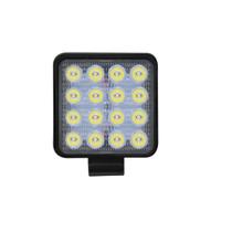 Farol 16 Led Quadrado 48W 12V/24V Base Media Fina 110Mm X 164Mm