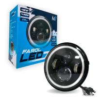 Farol Angel Eyes 40W LED 7 Polegadas DRL e Seta M7 JR8 - JH0FAROL7P