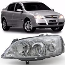 Farol Astra 2003 Ate 2011 LE Mascara Cromada Foco Duplo H7 H1 Com Regulagem Eletrica 93399659