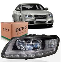 Farol Audi A6 2009 A 2011 / Entrada Xenon C/led Marca Depo - Lado Direito (Passageiro)