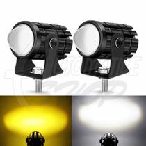 Farol Aux Milha Projector Moto Amarelo Branco 10mil lumens