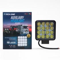 Farol Auxiliar 16 Leds 48w 12v/24v Luz Branca 6000k Automotivo PW1838 Farol Auxiliar 16 Leds 48w 12v/24v Luz Branca 6000k Automotivo PW1838