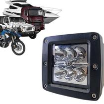 Farol Auxiliar De Led 6 Leds Retangular 18W Import Und