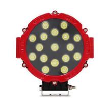 Farol Auxiliar De Led Redondo 17 Leds Carcaça Vermelha 51W