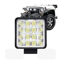 Farol auxiliar de led slim quadrado 16 leds grande 48w und Farol auxiliar de led slim quadrado 16 leds grande 48w und