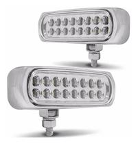 Farol Auxiliar Led Slim Estrobo Cromado 12v Branco Ap960 Farol Auxiliar Led Slim Estrobo Cromado 12v Branco Ap960