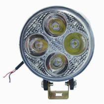 Farol Auxiliar Milha Redondo 4 Leds Unidade Farol Auxiliar Milha Redondo 4 Leds Unidade