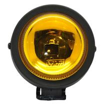 Farol Auxiliar Mini Redondo Carcaca Preta Ambar 85mm