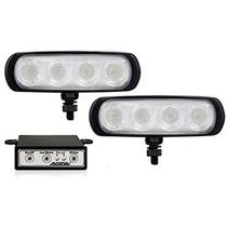 Farol Auxiliar New Slim 4l 4w 3 Em 1 Corpo Preto 12 24v Amarelo Par Universal Nk-600965