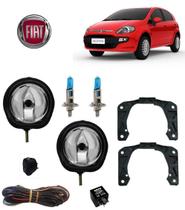 Farol Auxiliar Punto Attractive 2014 Com H1 Super Branca Kit