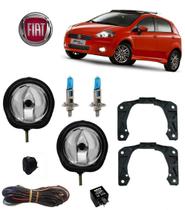 Farol Auxiliar Punto Sporting 2008 Com Super Branca Kit